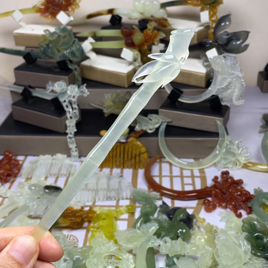 未镶嵌蛇纹石玉发饰