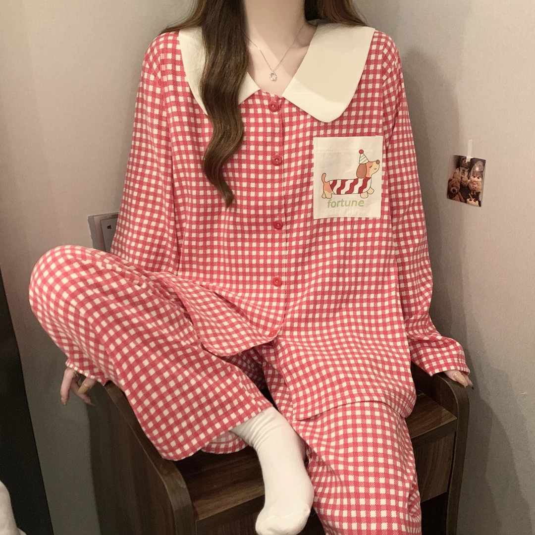 圣诞快乐｜春秋薄款家居服超大超宽松睡衣胖mm230斤秋天长袖套装