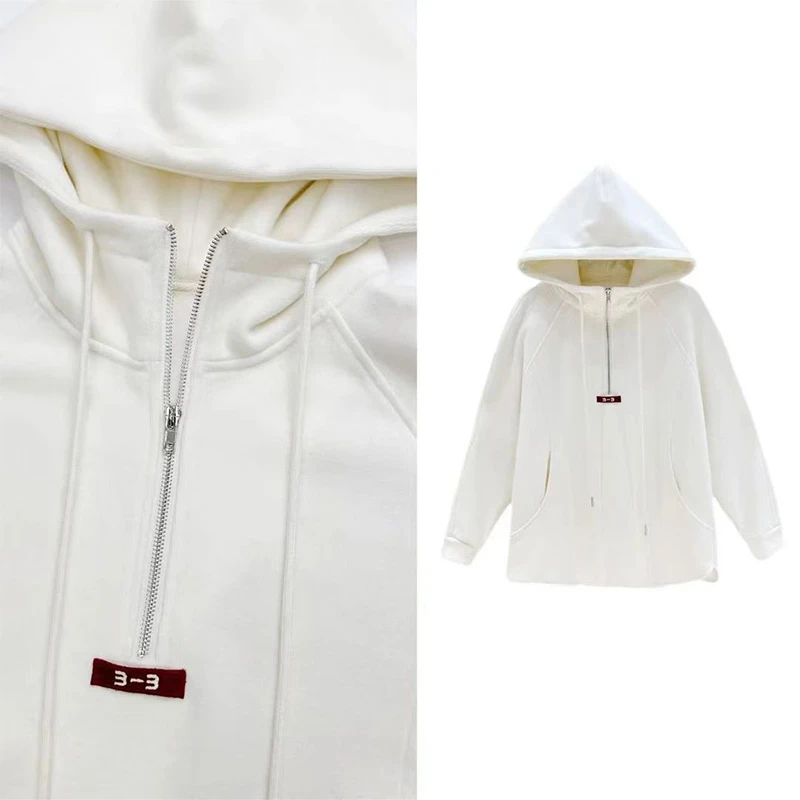 秋冬季2025新款遮屁股宽松百搭休闲长袖上衣中长款加绒连帽卫衣女