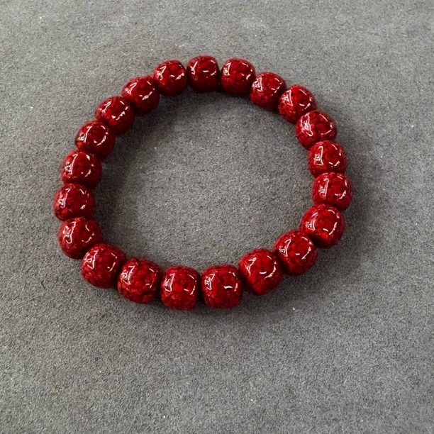 含辰砂工艺品2670-晶体砂桶珠手串单圈