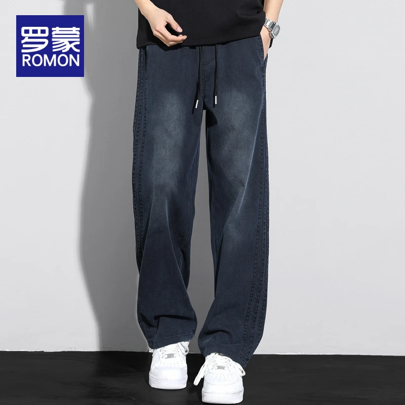 罗蒙男款垂感长裤夏季薄款男裤宽松直筒美式潮牌男士休闲阔腿裤男