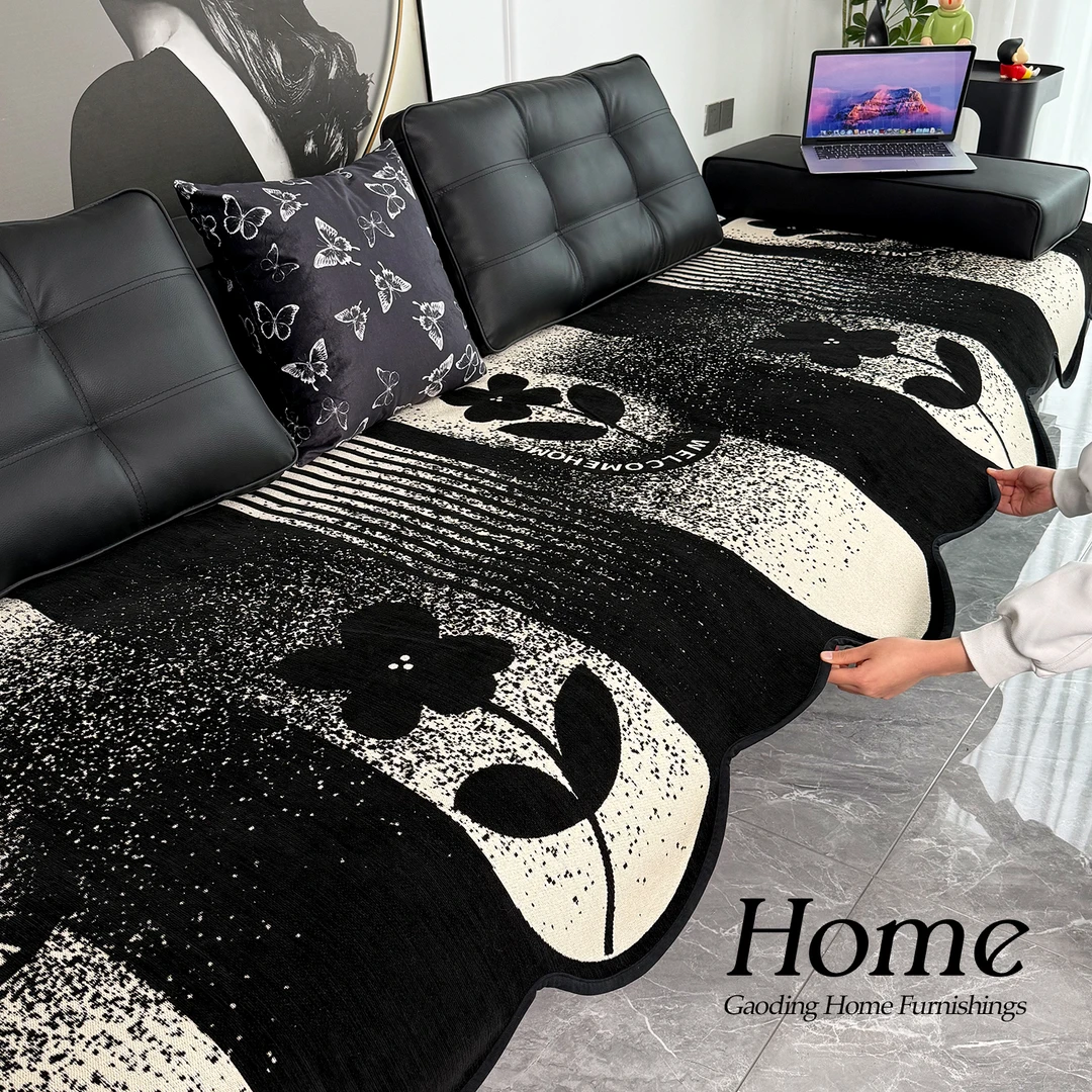 足姿异形防滑沙发垫四季通用劳伦斯高级感不规则一片式沙发坐垫