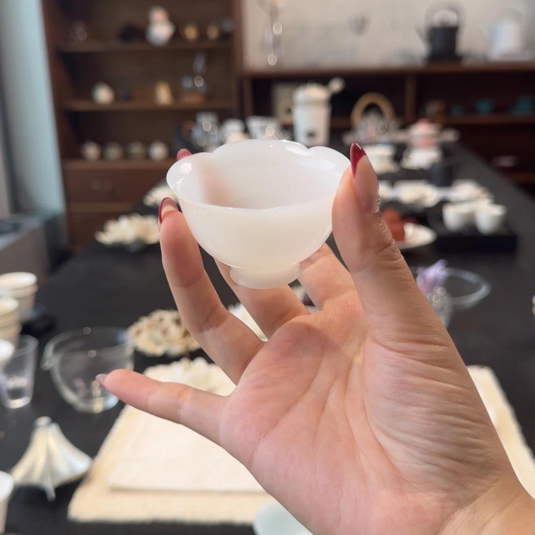 冰种玉瓷主人杯白色