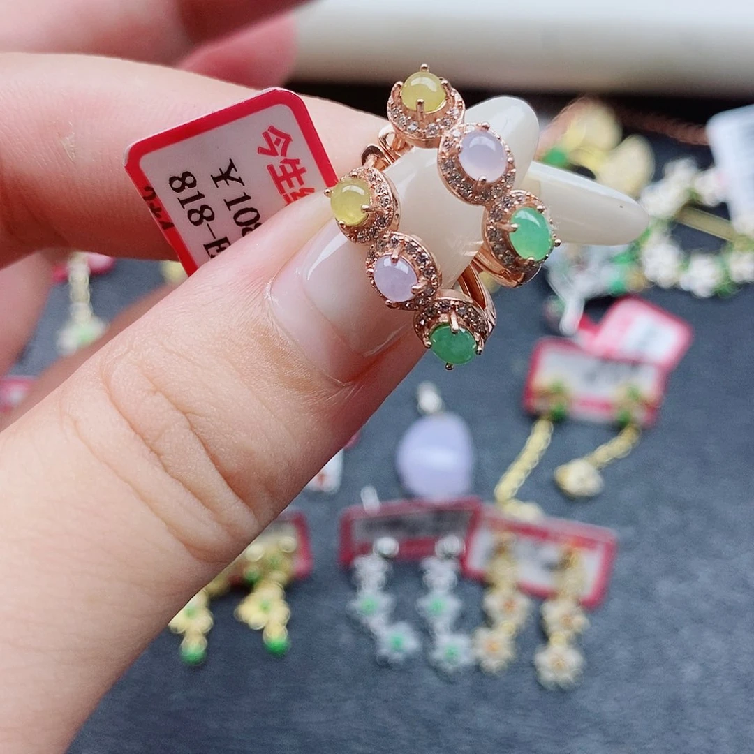银S925镶嵌戒指翡翠