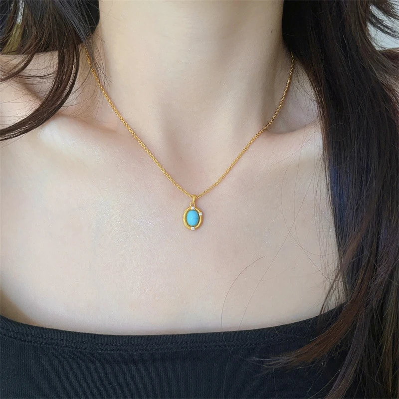 铜项链 设计感微镶锆石拉丝耳环简约设计时尚百搭高级感锁骨链