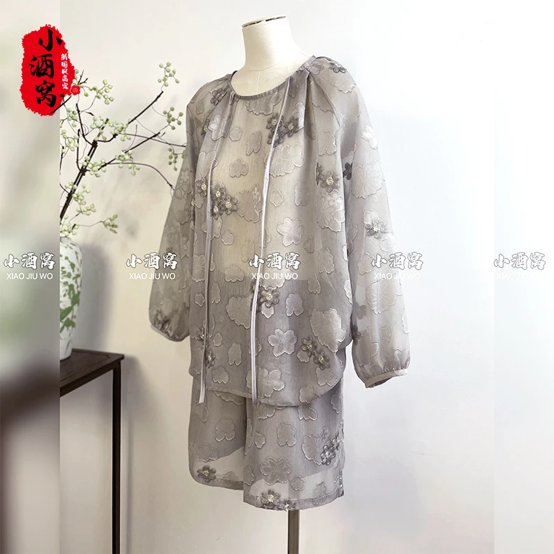 [桃花朵朵-套装]小酒窝新国风 新中式气质时尚套装-Y67K43