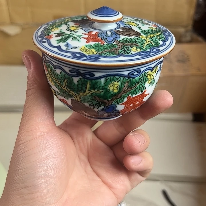 瓷片京泉盖杯全品无瑕疵