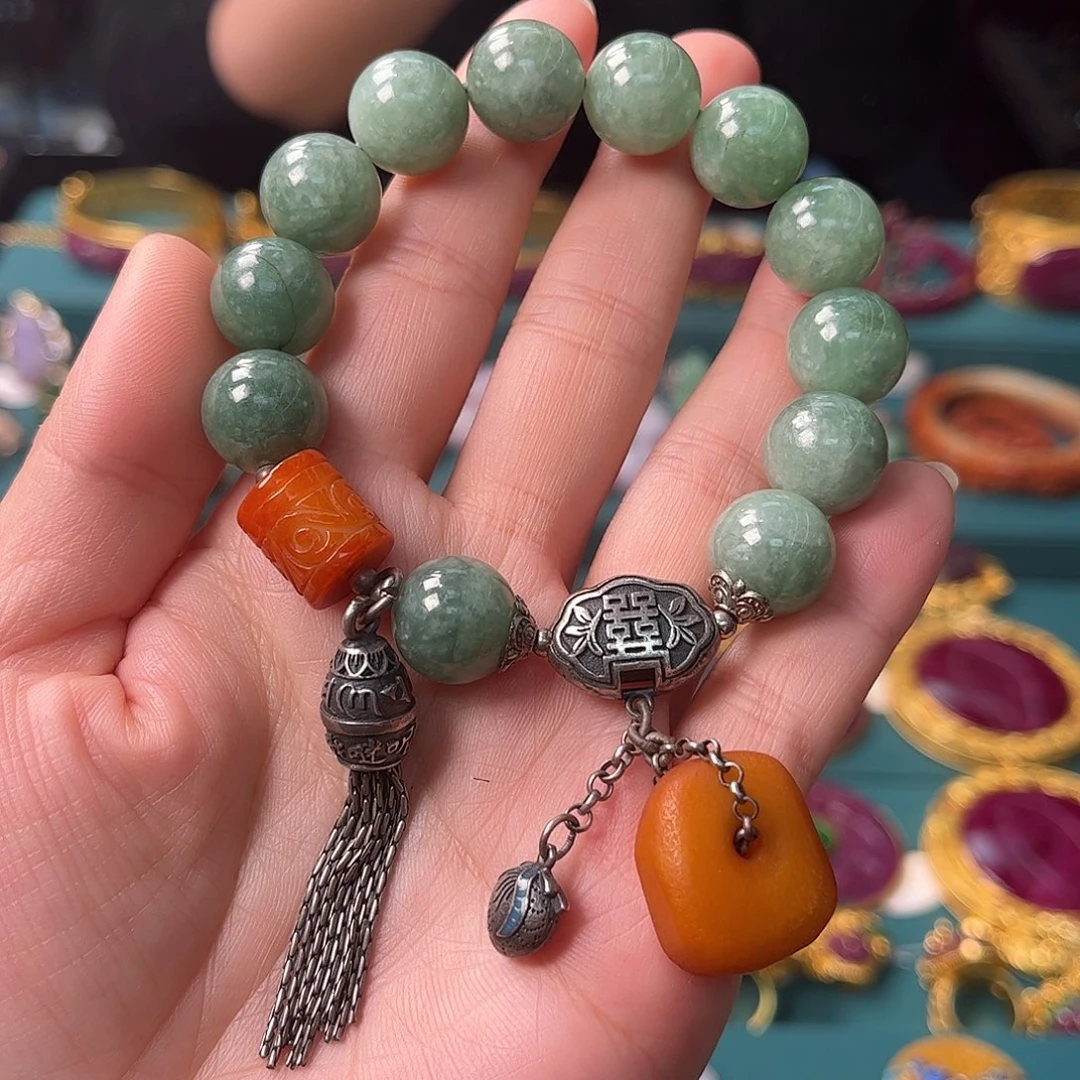 翡翠未镶嵌手链福利款翡翠多宝手链