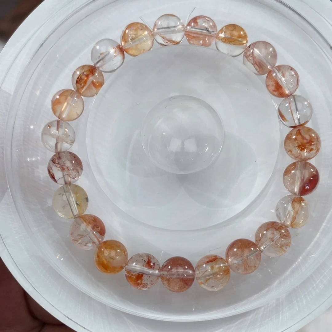 紫晶未镶嵌手串035锦鲤胶花水晶8m