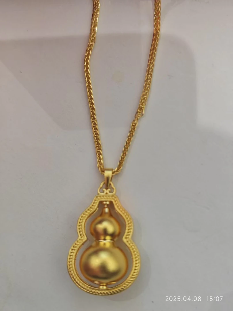 足金999黄金古法葫芦套链可调节链   M扣头