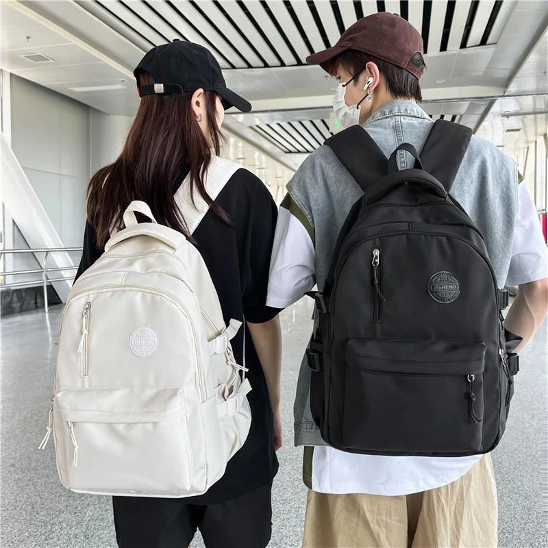 学生书包女2025新款ins日系简约大容量初中高中多功能双肩背包男