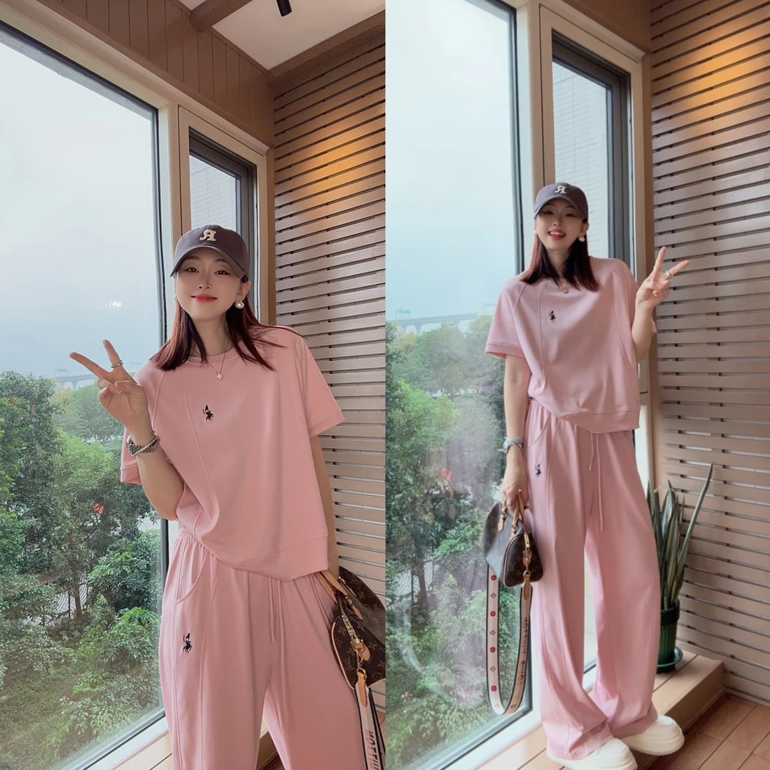 品牌正品-专柜在售POLOGWON/保罗夏季拼接圆领长裤两件套