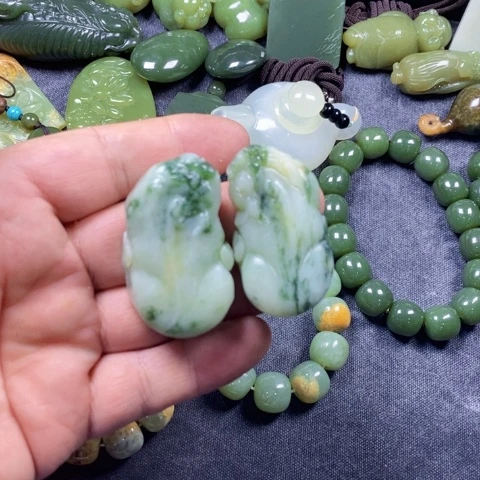 合金蛇纹石玉手链