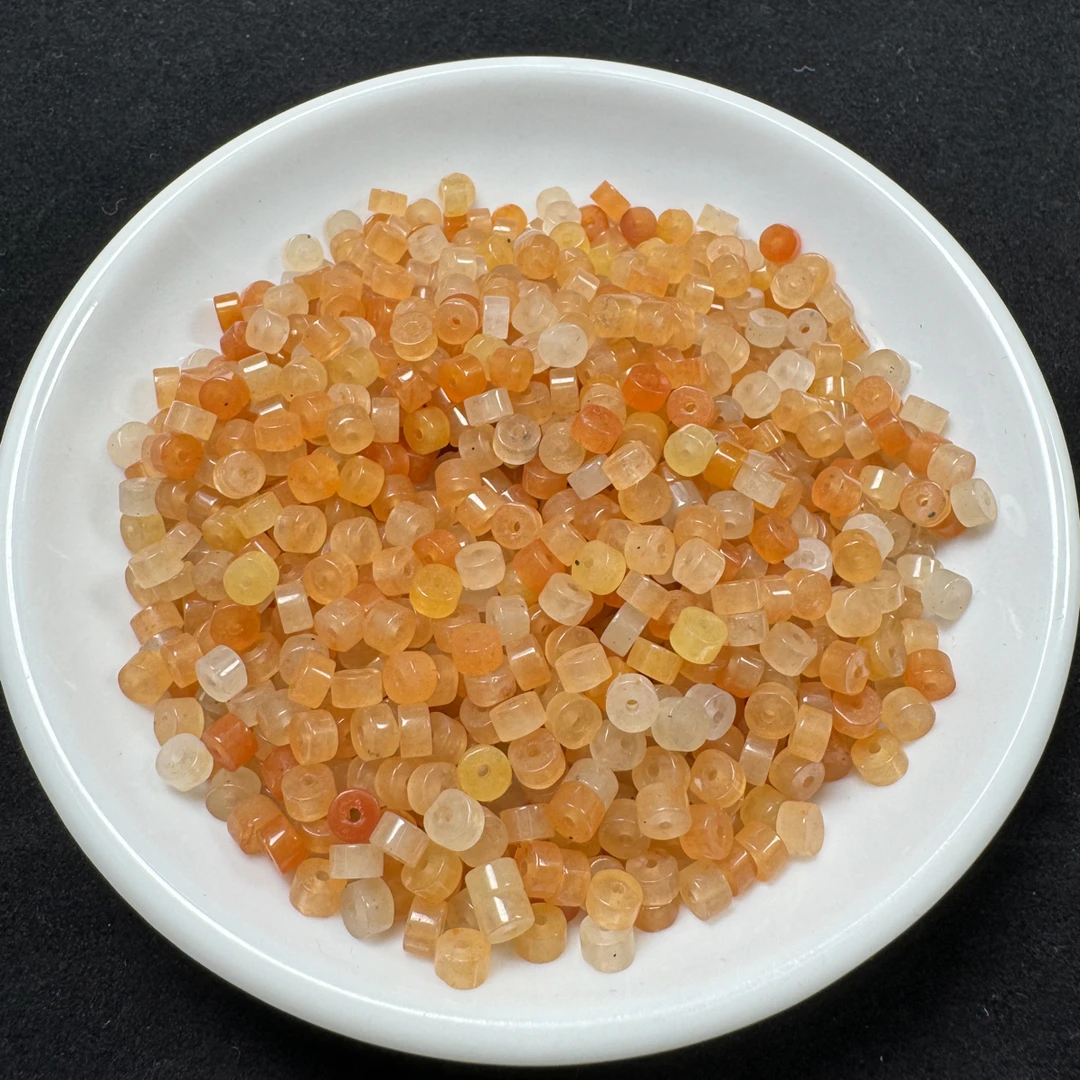 新疆金丝玉隔片珠N272卡3×6mm 30颗（赠送弹力线）