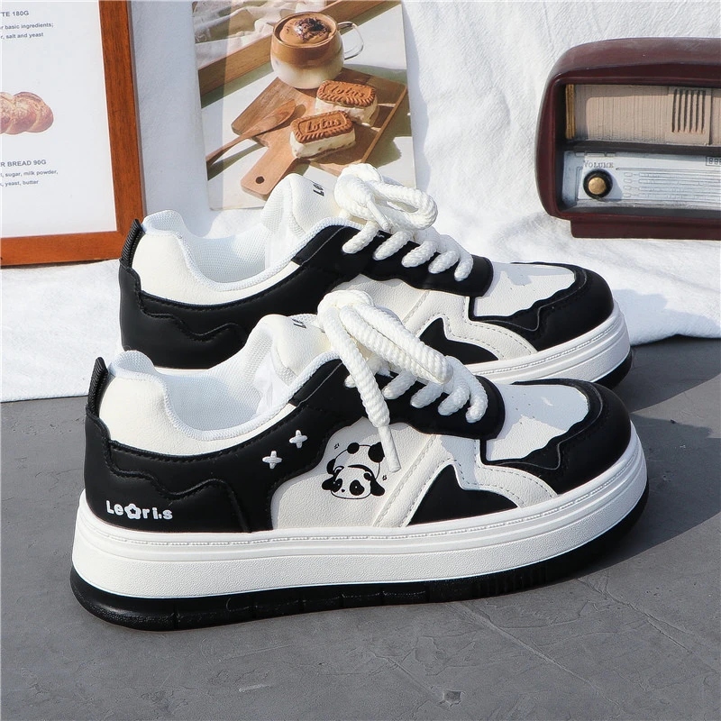 小众设计款小白鞋女2025春季新款黑白熊猫百搭时尚休闲板鞋潮