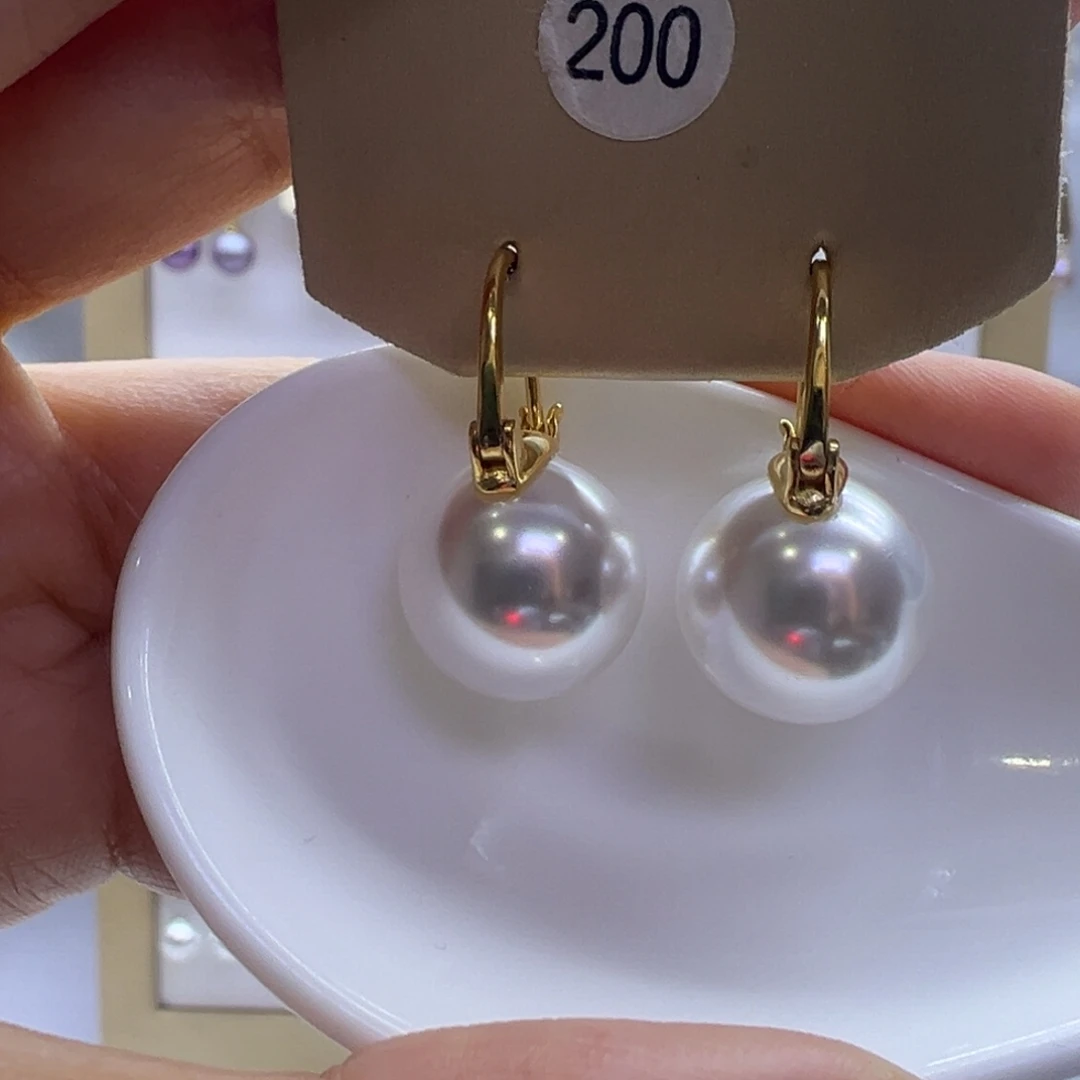 银S925镶嵌耳饰淡水珍珠