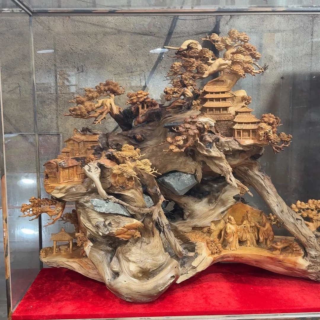 柏木（崖柏）太行崖柏精工抱石山里人家