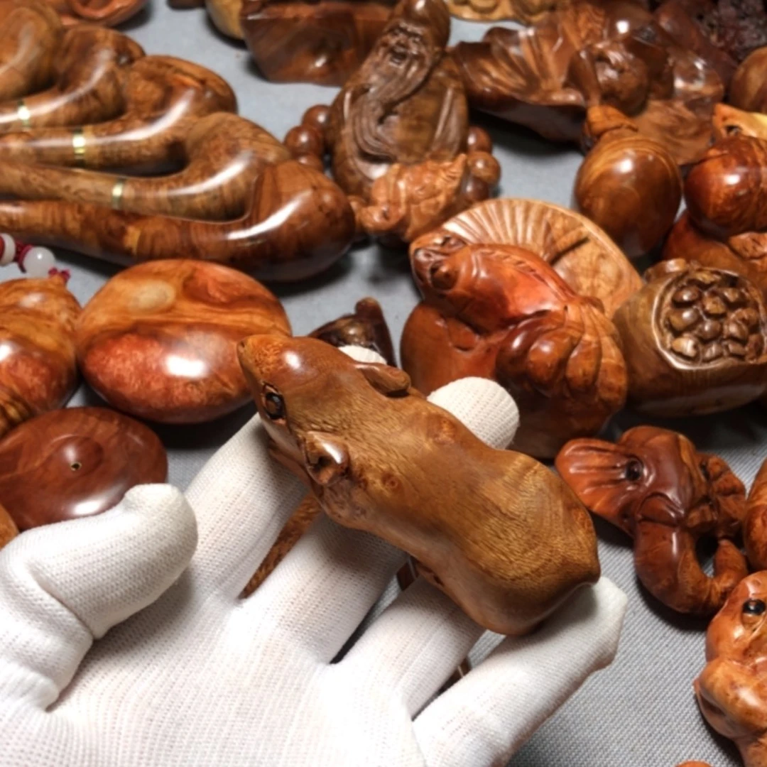 【闪购商品】木麻梨疙瘩火琉璃手把件