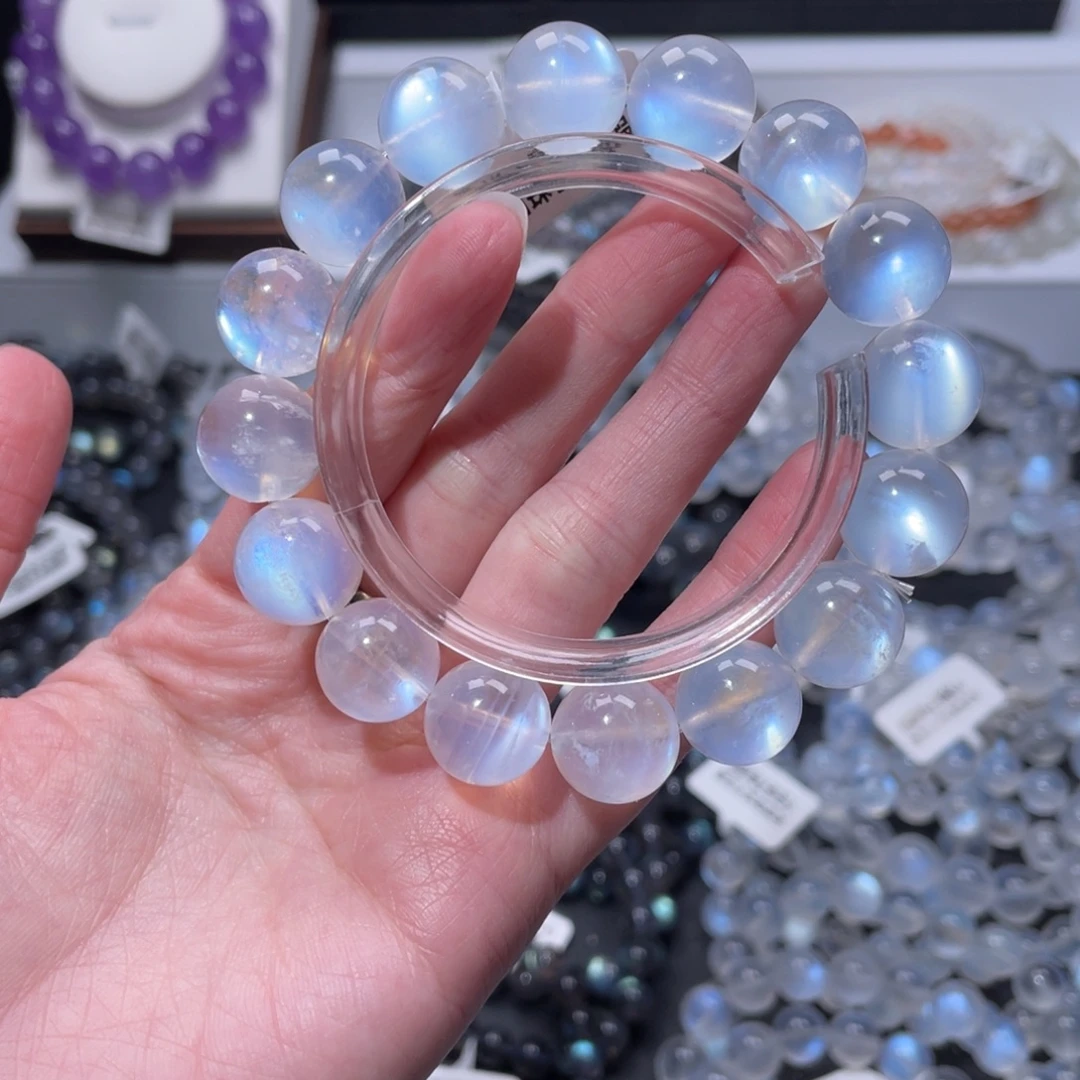 未镶嵌长石手链大颗粒蓝月光13m+