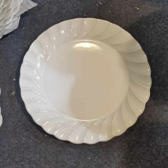 瓷片微瑕罗纹十寸大盘两个