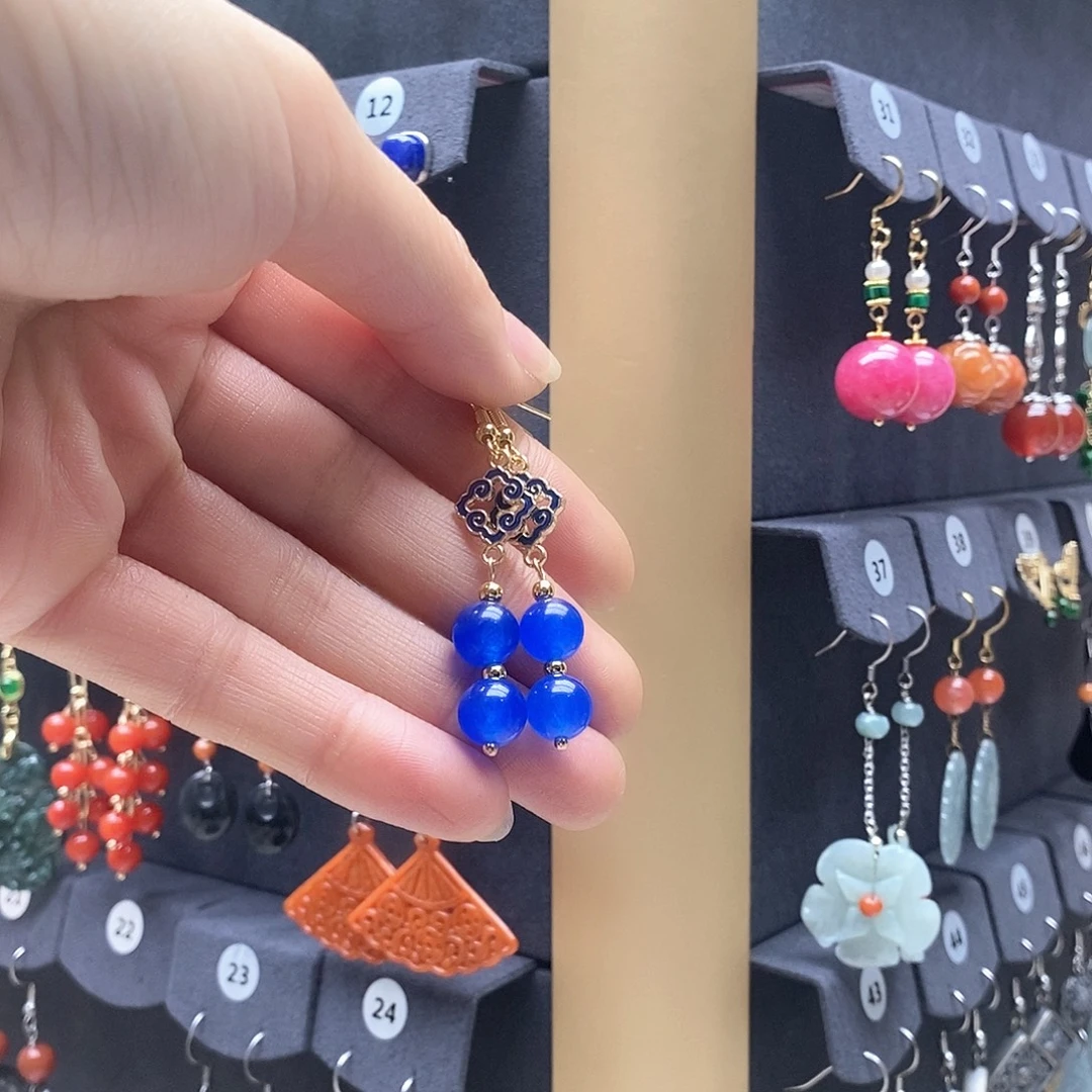 玛瑙/玉髓未镶嵌耳饰