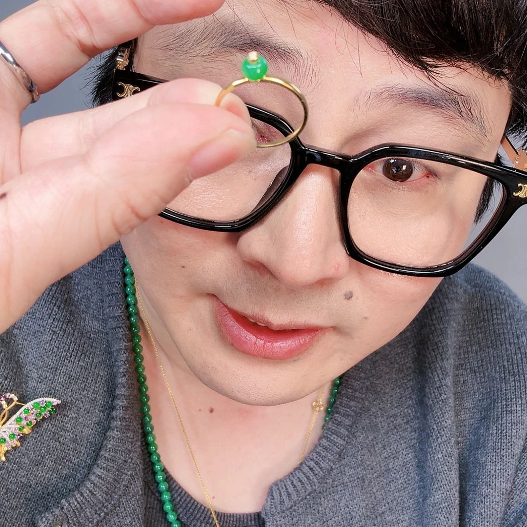 翡翠颈饰18K金镶嵌一个