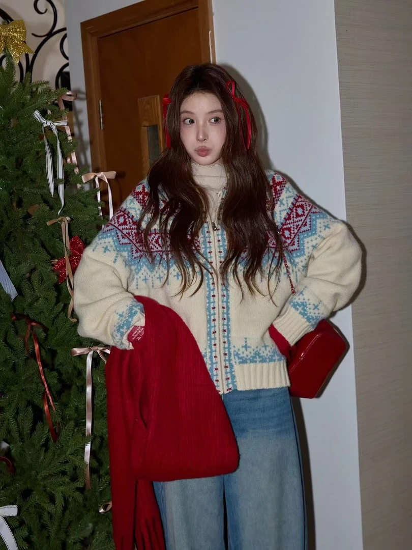 【001-100】25秋冬毛衫针织时尚宽松百搭网红开衫气质显瘦毛衣11-21