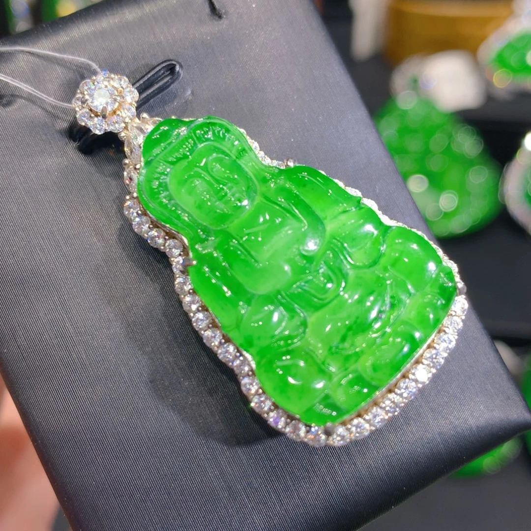 翡翠银S925镶嵌颈饰4555999999