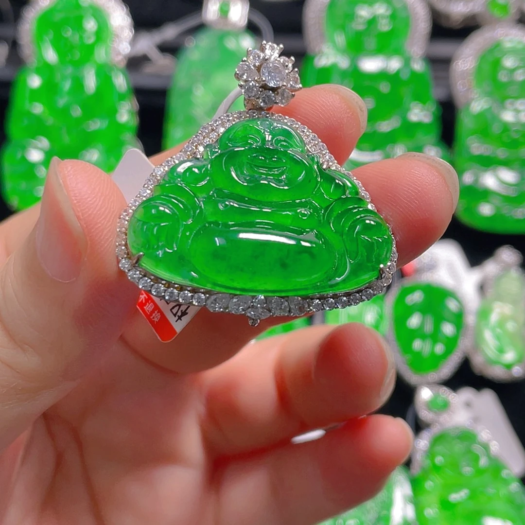 翡翠银S925镶嵌吊坠(不含链)