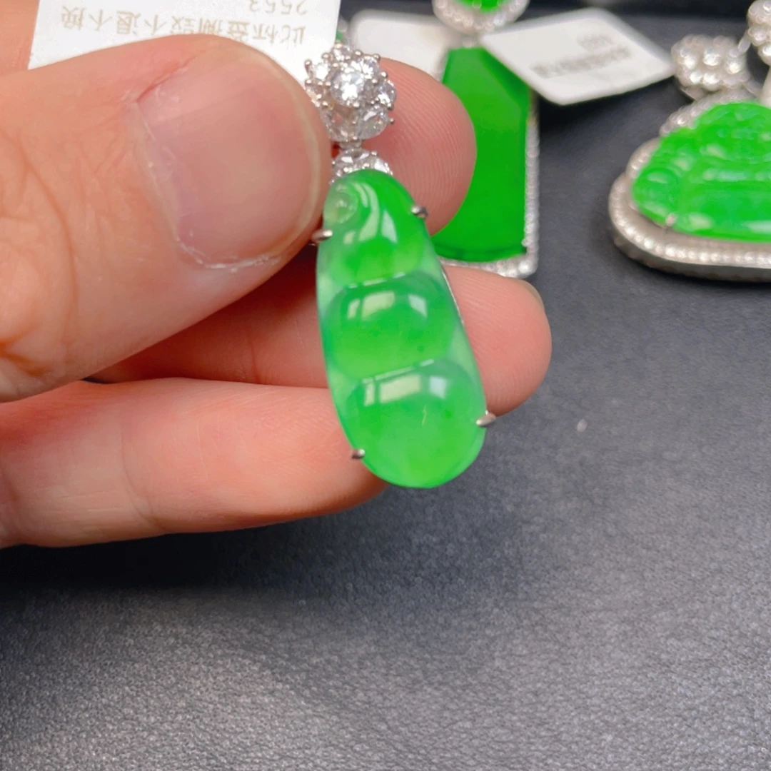 翡翠银S925镶嵌吊坠(不含链)