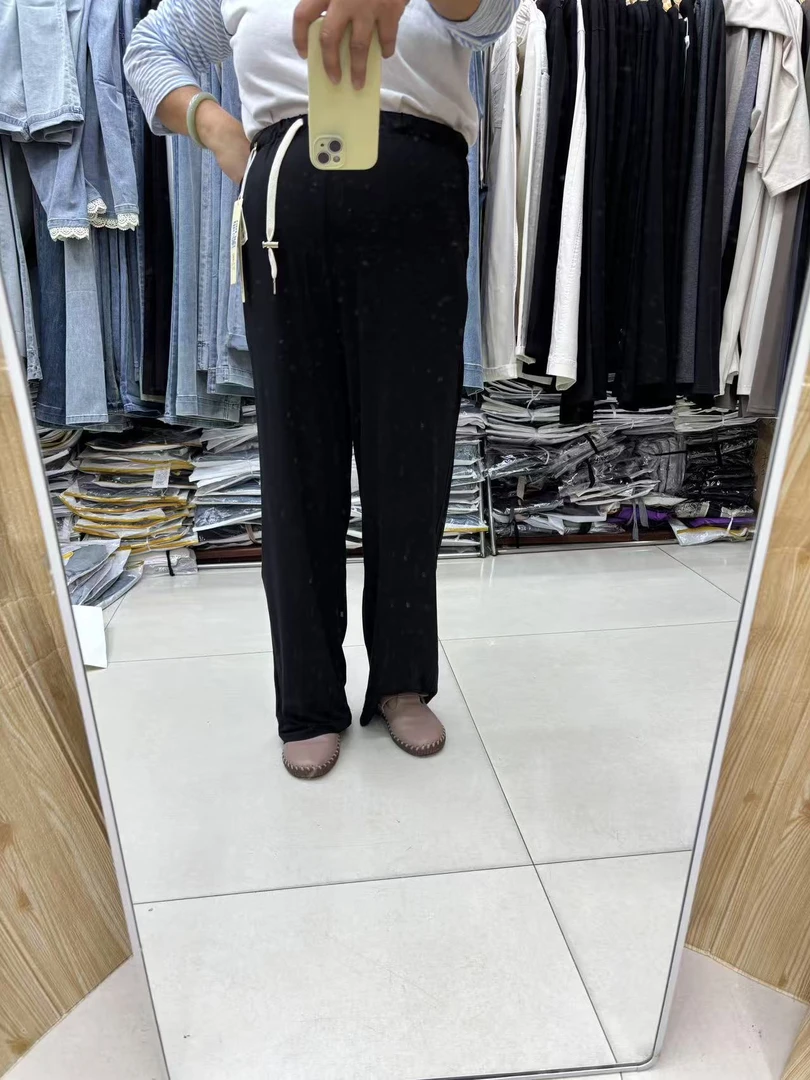 2865超薄款抽绳万能腰孕妇面膜冰凉裤