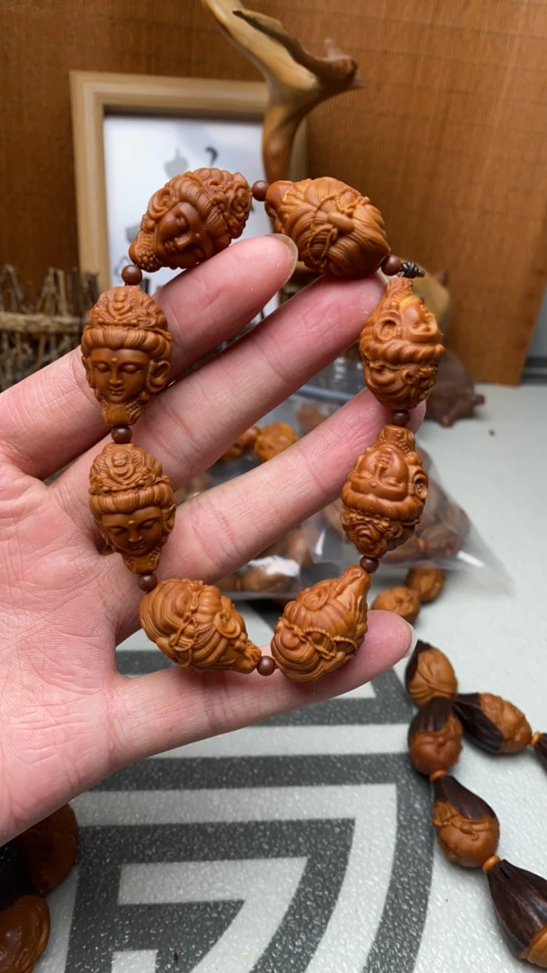 橄榄核雕工艺手串福利观音
