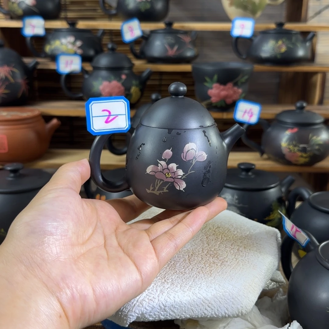 建水紫陶彩填壶全品全手工140cc