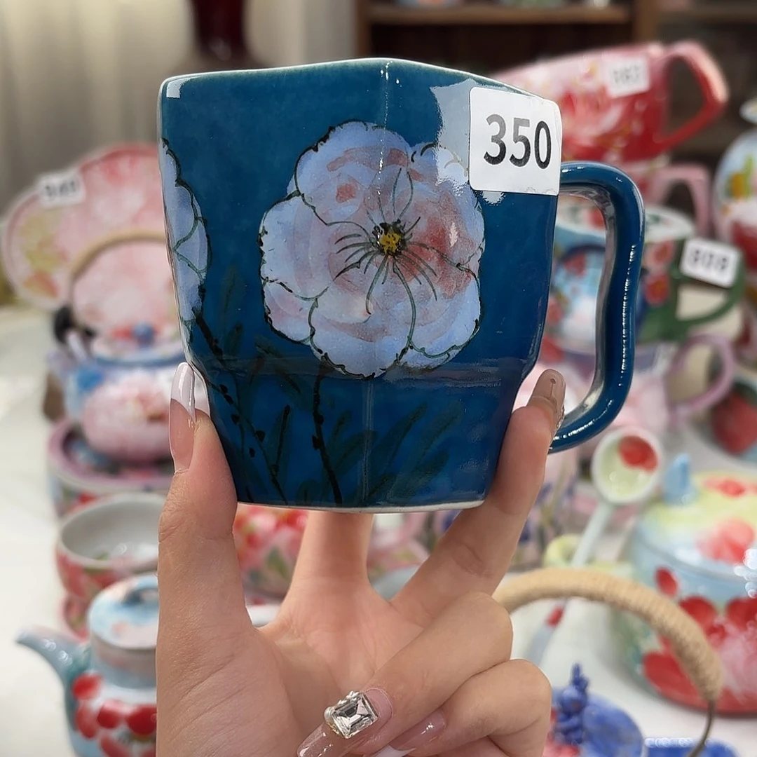瓷片景德镇手绘高温釉下彩陶瓷茶具