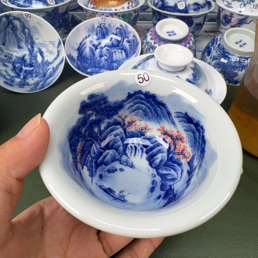景德镇纯手工纯手绘茶具木木50