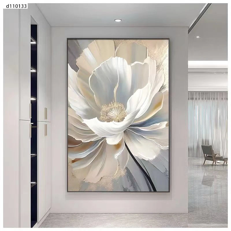 F429花卉玄关装饰画入户落地正对面过道壁画竖版挂画