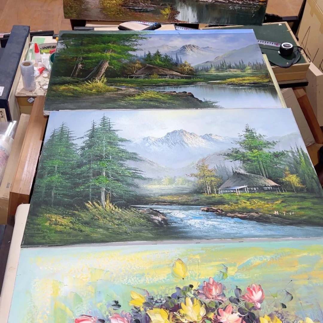 绘画K*C屏风框画茶空间设计