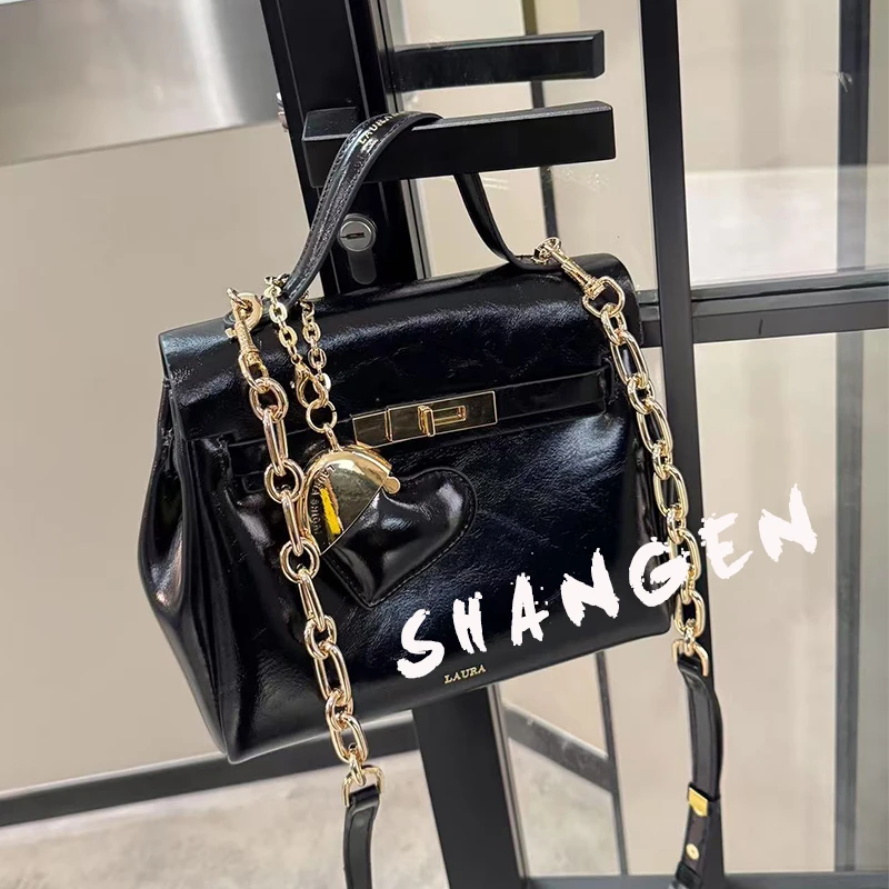 【尚恩CC】SD-5370-黑色-22*7*24轻奢时尚女士新款手提斜挎包