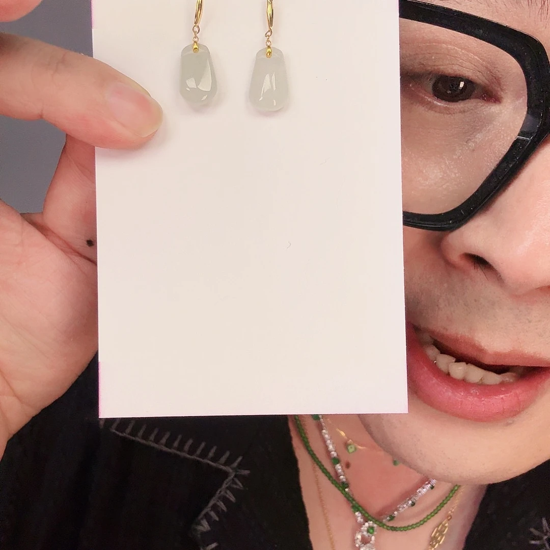 翡翠颈饰18K金镶嵌一对