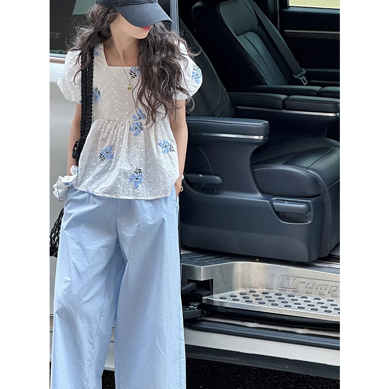 K29024韩系女童短袖套装2025新款夏装儿童洋气两件套时髦洋气衣服