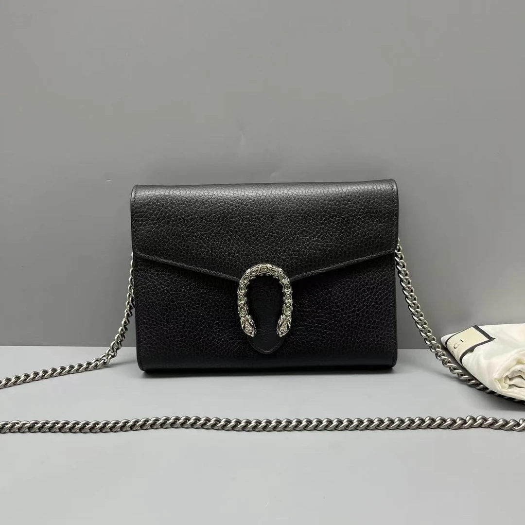 95新 GUCCI/古驰 荔枝纹钻扣酒神链条包 尺寸20*14 SV15703
