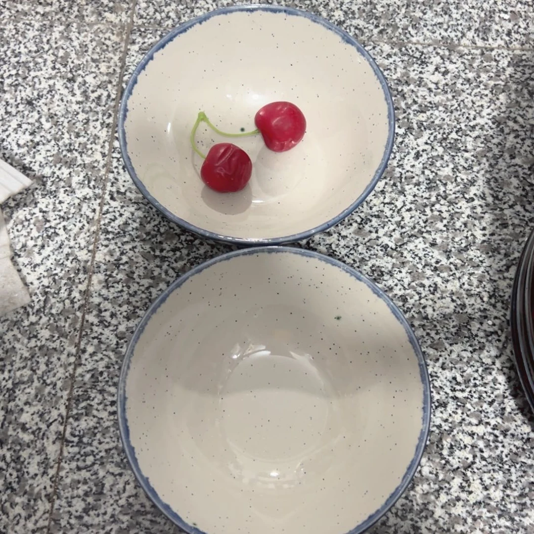 瓷三**斤蓝色泼墨6寸碗瑕疵款