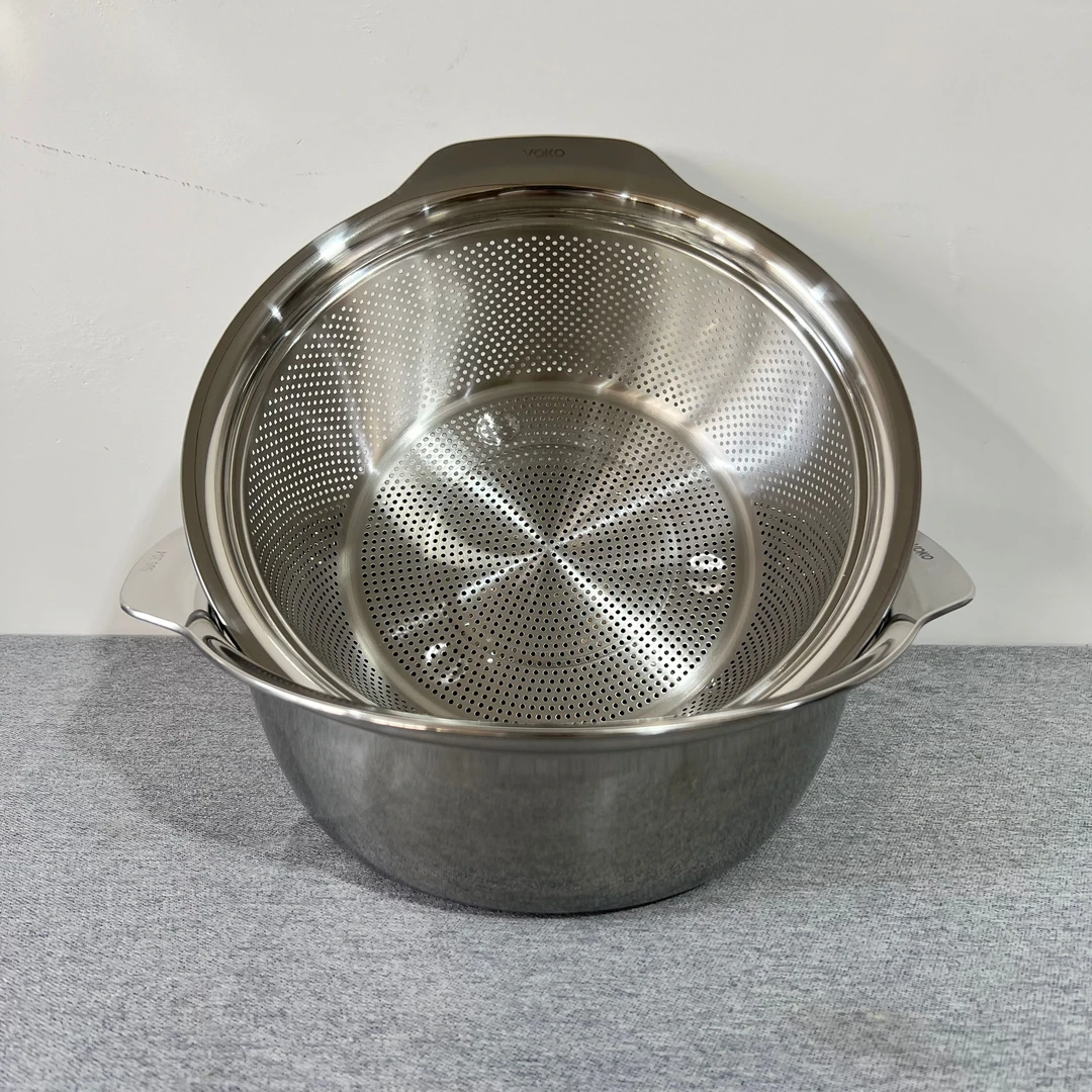 6-617 VOKO家用304不锈钢沥水篮套装 29*10CM重约 0.83KG