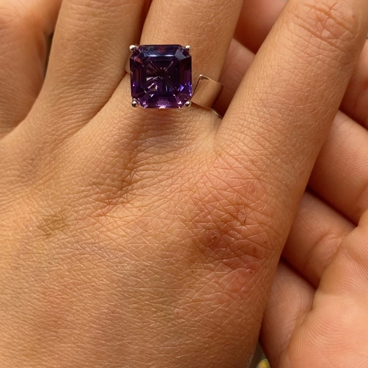 水晶戒指银S925镶嵌天然水晶戒指