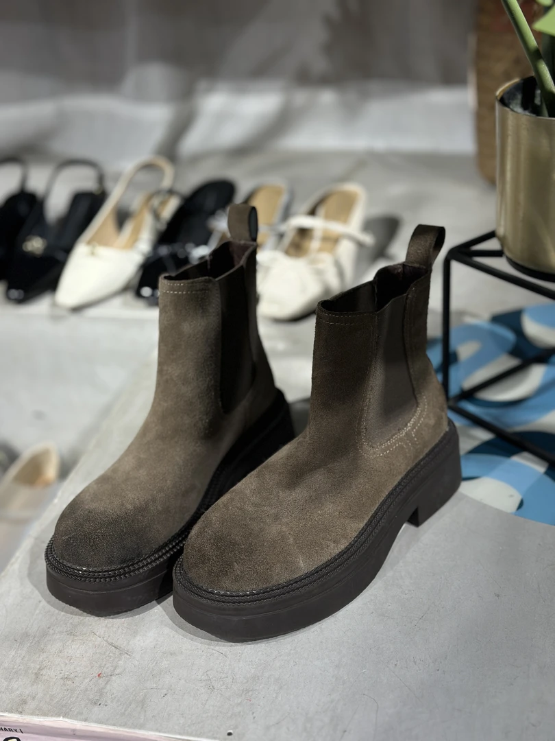 SUSU【烟管靴】小众设计单靴爆款烟管靴圆头  88-190拖7下A3