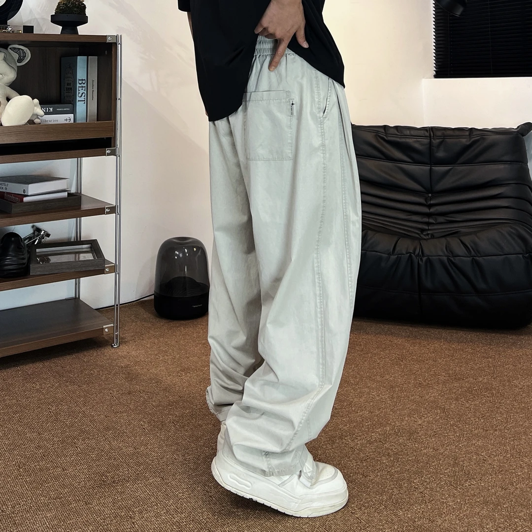 海云镜25ss夏季时尚休闲纯色垂感水洗直筒莱赛尔牛仔长裤F571