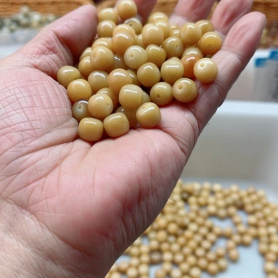 白玉菩提吊坠精品9-8风化桶珠120颗