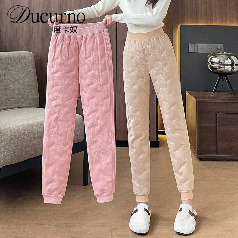 新中式羽绒裤内胆女2025年冬季新款加绒加厚东北可穿洋气内穿裤子