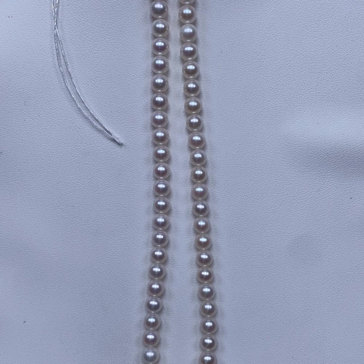 淡水珍珠银S925镶嵌项链5.5-6m m