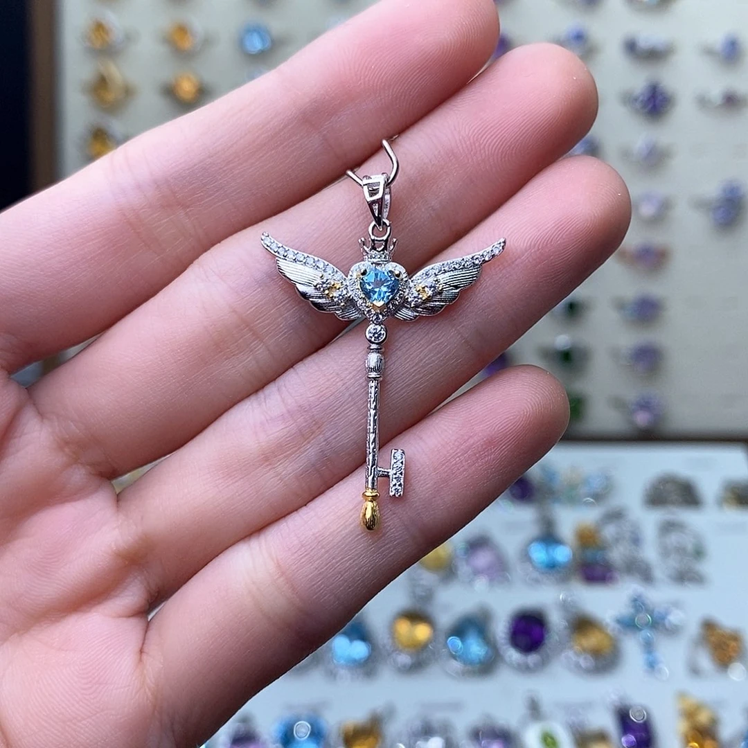 托帕石吊坠(不含链)银S925镶嵌（需要证书备注）